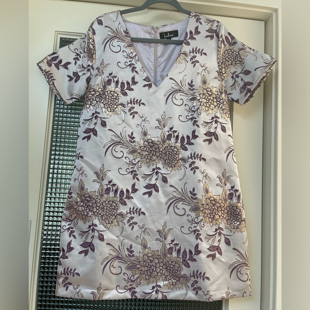 Lulus Brocade Shift Dress size Large Gorgeous!!